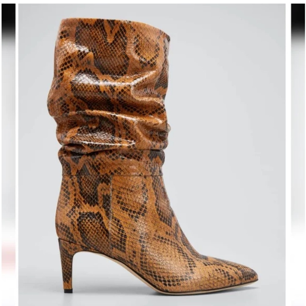Paris Texas Python-Print Slouchy Boots - image 1